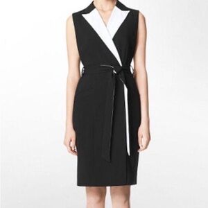 Calvin Klein Black and white Asymmetrical Dress